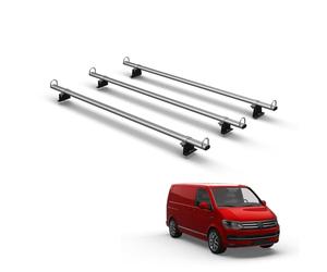 For VW Transporter T6 2015-2024 Roof Rack 3x Bars With Tie Points | Heavy-duty Steel Roof Bars with Anhor Points