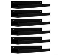 For Wall Decor Floating Shelves Clear Acrylic Construction for Living Room Bedroom Bathroom Display with Space Saving Benefit (6-pack black)