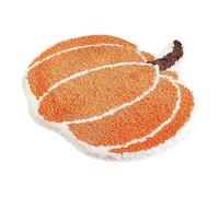 For Warm Homes Pumpkin Patterned Flocked Bathroom Water Absorbent Slip Mat Soft Comfy Rug Like Floor Mat Safeguarding Every Step Of You And Your Family (Orange, 60x60cm)