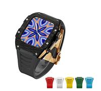 For Watch 7 45mm Luxury Diamond Case Advanced Carbon Fiber Case Band For Iwatch Series 6 5 4 SE 44mm Titanium Alloy Kit 6pcs band