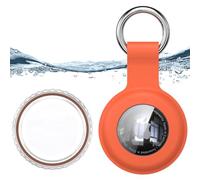 for Waterproof Apple Air Tag Secure Holder with Key Ring, Durable Scratch-Resistant Air Tag Case, Protective Air Tag Keychain Accessory for Keys, Pets, Luggage, Backpacks, and More (Orange)