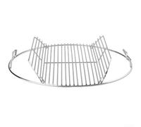 for weber Compatible Hinged Cooking Grate 17.6 Inch Easy Fill | Hinged design allows charcoal addition, fits 17.6 inch for weber kettles, stainless steel build, smooth edges(B)