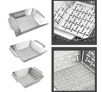 For Weber Compatible Stainless Steel Vegetable Grill Basket Mesh Cooking Tray Fits For Weber Original Kettle Series (((large))