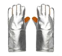 For welding gloves with aluminum foil and leather construction providing fireproofing and heat insulation for barbecue and industrial use 1p