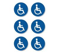 For wheelchair users or people with disabilities - based on DIN EN ISO 7010 / ASR A1.3 - stickers: diameter 5 cm, pack of 6