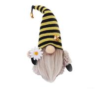 for whimsical Knitted Doll Figurine 24cm Black Yellow Design(B) | Unique striped design, for whimsical no-face look, adds playful touch, 24cm height, polyester material