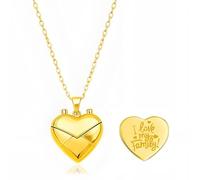 For Wife - I'll Forever & Always Be Yours Heart Envelop Necklace, Stainless Steel Envelope Love Letter Heart Locket Necklace for Women, Jewelry Gift for Fiancee Mom Wife (C)