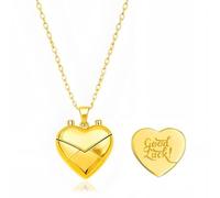 For Wife - I'll Forever & Always Be Yours Heart Envelop Necklace, Stainless Steel Envelope Love Letter Heart Locket Necklace for Women, Jewelry Gift for Fiancee Mom Wife (D)