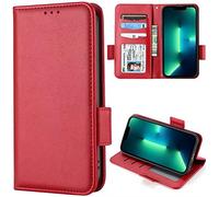 for Wiko T20 Case Leather, Wiko T20 Phone Cover Wallet Book Flip Folio Stand View Cover Magnetic Closure with Card Slots and Kickstand for Wiko T20 Red
