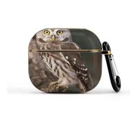 for Wildlife Animal Owl Wireless Earbuds 3 Case Compatible with 3rd Generation Hard Shell Shockproof 3 Cases Cute Protective Cover with Keychain Supports Wireless Charging