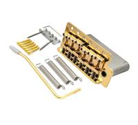 For Wilk-inson M Series 54mm(2-1/8 Inch) String Spacing 6-Screw Vintage Bent Saddle Guitar Tremolo Bridge For ST Electric Guitar(Gold)
