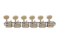 For Wilki-nson Vintage Delu-xe Split Shaft 6 in Line Tuners Machine Heads Tuning Pegs Keys Set for Cla-ssic Vibe Fender ST/Tele Style(Off White Button)