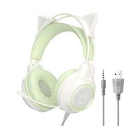For Wired PC, Cat Ears with Noise Cancelling with Microphone - For Computers Ate Are Equipped With A Wire Leaver, With Advertising Women Girls Teenagers Adults Listening To Music