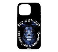 For With God Nothing Shall Be Impossible Luke 1:37 Faith Case for iPhone 16 Pro
