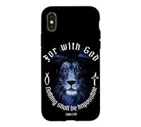 For With God Nothing Shall Be Impossible Luke 1:37 Faith Case for iPhone X/XS
