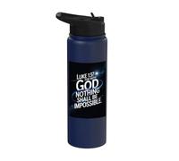 for with god Nothing Shall be Impossible Stainless Steel Insulated Water Bottle