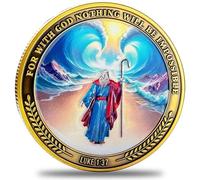 for with God Nothing Will Be Impossible Challenge Coin, Zine-Alloy, 3D Engraved, Spiritual Protection Token, Religious Collectible, 3.14 Inches (Pack of 1)