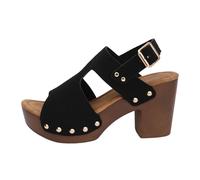 for Women 2025 Chunky Heel Retro Sandals with Adjustable Buckle Fashion Platform Block Heels