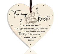for Women Best Friend Plaque, Birthday Special Wooden Heart Hanging Thoughtful Plaques Decorations Novelty Sign Memorial Quote Forever Love Xmas