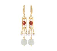 for Women, Chinese Eardrop S Southern Nephrite Red Agate Retro Ethnic Long Temperament Female Earrings