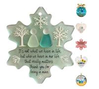 for Women, Christmas Decorations UK Friendship Sea Glass Birthday Xmas Tree Hanging Ornaments Thank You Keepsake Gift Sentimental Love Pendant