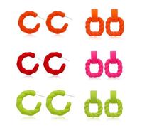 for Women Colorful Rectangle Earrings Women Square Big Rectangle Earrings Twisted Geometric Earrings crescent Earrings Cute Square c-shape Earrings Set Christmas Valentine's Day Birthday Gift for