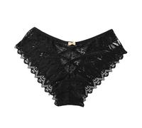 For Women Crochet Lace Lace Up Panty Sexy Hollow Out Underwear plus Size Sexy Underwear Brief for Women Women Pants Underwear Full Brief Women Underwear Pack (Black, XL)