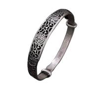 For Women, Ethnic S999 / Full Of Retro Old Hollow Pattern Blessing Lady Matte Adjustable/Chinese Clothing Accessories Jew
