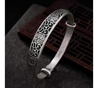 For Women, Ethnic S999 / Full Of Retro Old Hollow Pattern Blessing Lady Matte Adjustable/Chinese Clothing Accessories Jew