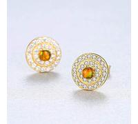 for Women Fire Opal Round Shape Charming Women Post Earring Engagement Jewelry