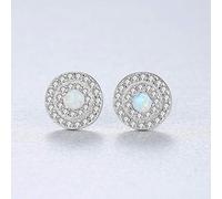 for Women Fire Opal Round Shape Charming Women Post Earring Engagement Jewelry