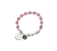 For Women,S925 Fashion Versatile Sterling Beads Natural Strawberry Crystal Female Pink Crystal Tassel Multi-Layer Retro Personalized Clothing Accessorie
