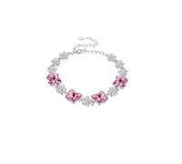 For Women,S925 Fashion Versatile Temperament Creative Sterling Pink Crystal Butterfly Shape Wind Sterling Personality Clothing Accessories