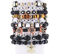 for Women Teen Girls St.Patrick's Day Valentine's Day Christmas Breast Cancer Bracelets Stackable Polymer Clay Beads Bracelets Friendship Boho Bracelets Jewelry Set