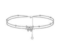 For Women Teen Girls Women's Layered Anklets Anklet Jewelry Gifts Pride Bracelet (silver, One Size)