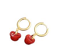 for women, women's eardrop exaggerated style locking longevity s inlaid southern red earrings c