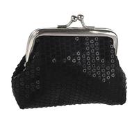 For Womens Sequins Coin Purse Buckle Mini Walletblack