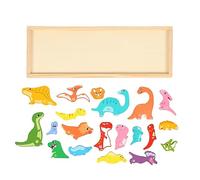 for Wooden, for Dinosaur Puzzles, 20pcs 3D Dinosaur Blocks, Educational Jigsaw with Frame, for Kids Ages Above 3