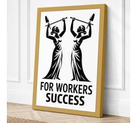 For Workers Success Canvas Wall Art Print 18x12 Inch