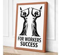 For Workers Success Canvas Wall Art Print 36x24 Inch (91 x 61 cm)