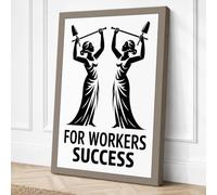 For Workers Success Canvas Wall Art Print 36x24 Inch (91 x 61 cm)