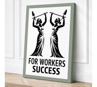 For Workers Success Canvas Wall Art Print 36x24 Inch (91 x 61 cm)
