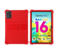 for Wpawa HT10 Case/Vortex T10M Pro 10.1 inch Tablet with PC Kickstand, Soft Silicone, Washable, Thickened Corner Shockproof, Red