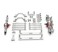 For WPL C64 C64-1 1/16 Metal Front Rear Axle For Chassis Link Rod Pull Rod Mount Side Pedal Shock Mount Set RC Car Upgrade Replacement Parts RC Accessories(Silver)