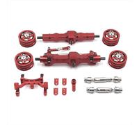For WPL C74 1/10 RC Car Parts Metal Upgrade Parts Axle Servo For Seat Wheel Hub Drive Shaft Remote Control Car Accessories Rc Front Rear Axle(Red)