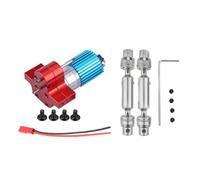 For WPL For MN Full Metal Gearbox With Metal Teeth 370 Gearmotors Military Semi Trucks For Pickup Trucks Drive Shafts Replacement RC Parts RC Car Accessories(Red)