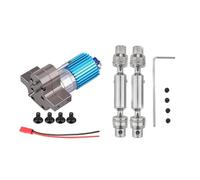 For WPL For MN Full Metal Gearbox With Metal Teeth 370 Gearmotors Military Semi Trucks For Pickup Trucks Drive Shafts Replacement RC Parts RC Car Accessories(Grey)