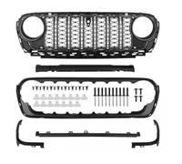 For Wrangler JL 2018 2019 2020 2021 2022 2023 2024 Upper Grille Bumper Middle Net Car Part Front Kidney Car Bumper Radiator Grilles(With Camera Hole)