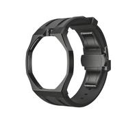 For X Royal Stainless Steel Watch Case Quick Release Silicone Sport Replacement Band Wear Resist Scratch Proof Strap Set For Outdoor Travel Leisure Wearing (Black 12)