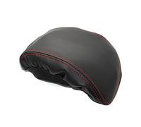 For X1 F48 2016-2019 LHD Car Microfiber Leather Center Console Lid Armrest Box Cover Trim Elastic Band Type(Black with red)